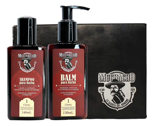 Kit Shampoo + Balm Muchacho Classic -para Uma Barba Perfeita