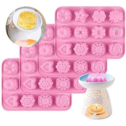 Candle Molds, Flower Silicone Wax Melt Molds Suitable F...