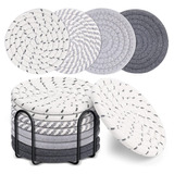 Posavasos Mckanti De 8 Piezas Con Soporte, 4 Colores Que Abs