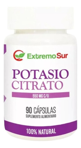 Potasio Citrato 100% Natural 500mg. 90 Caps (extremo Sur)