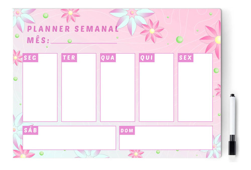 Planner Quadro Magnético Imã De Geladeira Anotações Recado