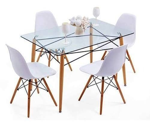 Comedor Eames Moderno Minimalista Con 4 Sillas Eames Vintage