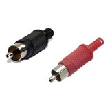 100un Plug Rca Plástico Solda Na Ponta Preto/vermelho