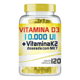Vitamina D3 10.000ui + Vitamina K2 100mcg Com 120 Cápsulas