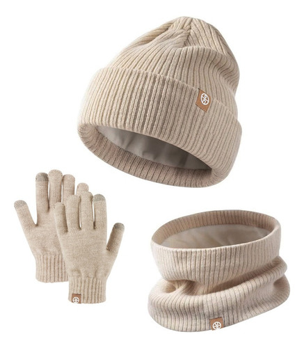 3 En 1 Abrigo Niñ@s Lana Alpaca Gorro Cuello Guantes Touch