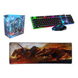 Kit De Teclado, Mouse, Diadema Y Pad Mouse Gamer