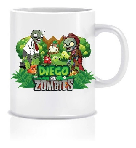 Tazón Personalizado Plantas Vs Zombie Niños Taza Sublimada