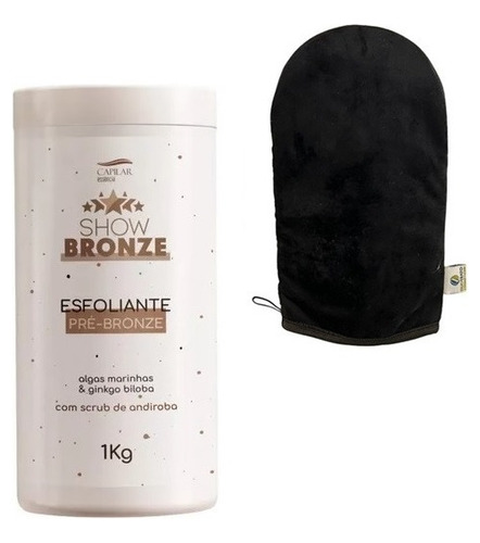 Esfoliante Pré Bronze 1 Kg Show Bronze + Luva Aplicadora