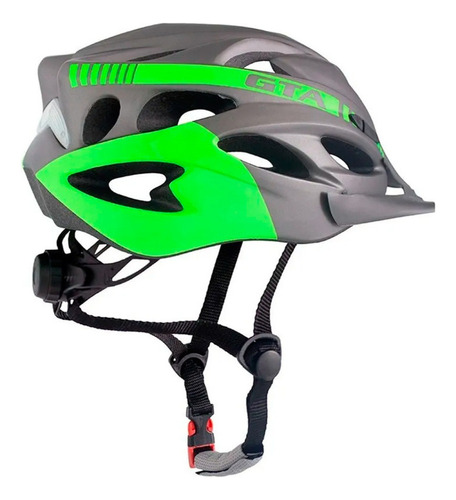 Capacete Ciclismo Gta Nx Cinza/verde Inmold C/ Luz Tam 54-58 Cor Verde Tamanho M (54-58cm)