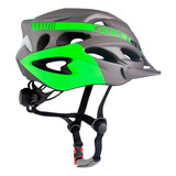 Capacete Ciclismo Gta Nx Cinza/verde Inmold C/ Luz Tam 54-58 Cor Verde Tamanho M (54-58cm)