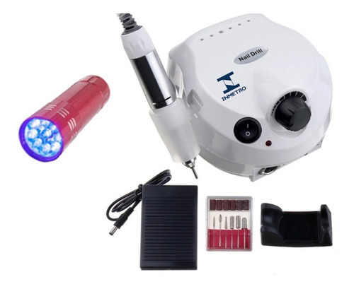 Kit Unhas Acrigel  Mini Lixa Cabine Uv Led Bivolt Cpt24w