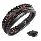 Dora Sicom Pulsera De Cuero Para Hombre, Pulsera De Cuero De