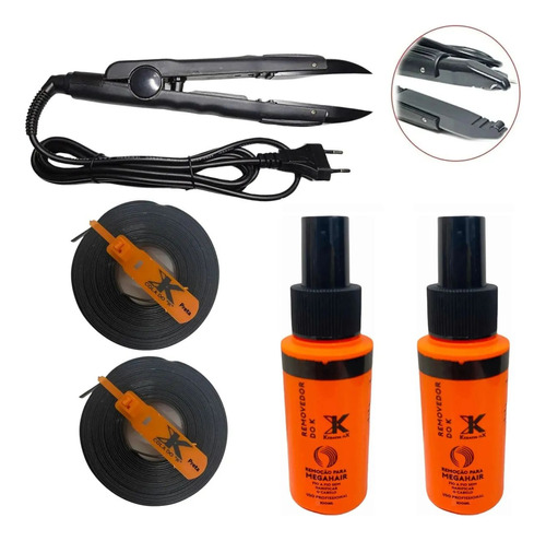 Pinça Pro Mega Hair Removedor Cola Queratina Kit De Cabelos