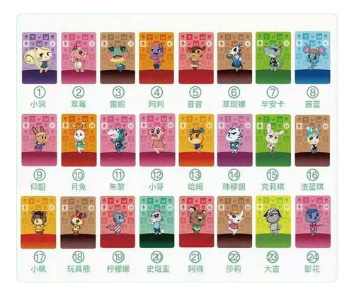 24 Tarjetas Nfc Tarjetas Amiibo De Animal Crossing Friends