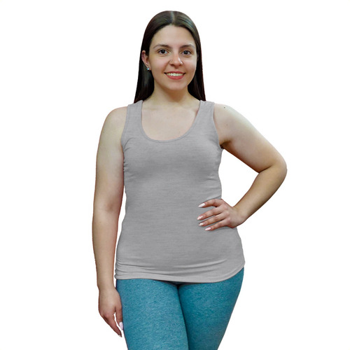 Musculosa Basica Mujer Espalda Clasica Modal Lycra T Grande