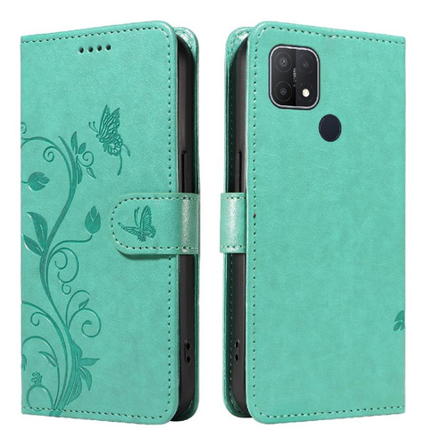 Funda Para Oppo A15/a15s Mariposa En Relieve Con Correa De