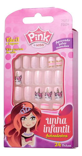 Unhas Kiss New York Pink Infantil - Unicorn