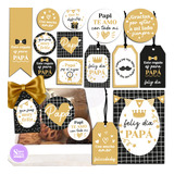 Kit Imprimible Día Del Padre Con Amor Tags Tarjetas Stickers