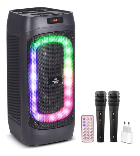 Caixa De Som Bluetooth Potente Portátil Grande Torre Led Rgb