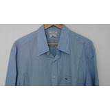 Camisa Lacoste - Celeste A Rayas - Talle Xl 