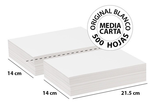 Papel Autocopia Original Blanco Media Carta - 500 Hojas