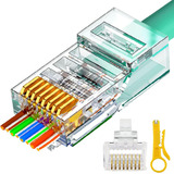 Rj45 Cat6 Cat5e Conectores De Paso 100 Paquetes Chapado En O