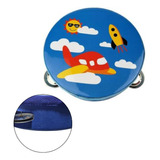 Pandero Musical Infantil Color Celeste 6 Pulgadas  8 Chapas