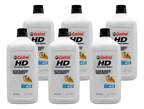 Kit Aceite Monogrado Sae40 Castrol 946ml 6 Botellas