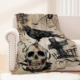 Manta De Calavera Vintage Para Halloween 66x90