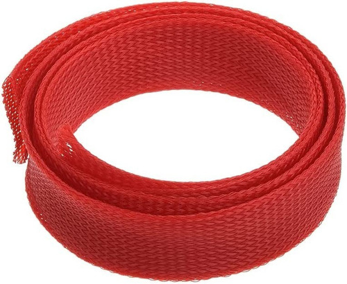 Malla Tejida Cubre Cables Organizador 1 Metro 12mm Rojo