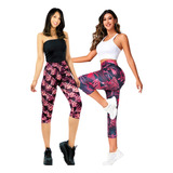 Paquete 2 Leggins Mujer Capris Bermuda Mallones Mayon Mallas