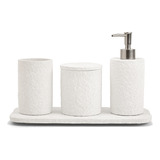 Kit 4 Pcs Banheiro Em Cimento Off White Mart