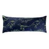 Almohada Abrazable Dinosaurios Niño Brilla En Oscuridad Azul Marino