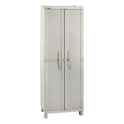 Armario de Exterior Rimax Grande de Plástico Rattan para Patio Beige | Meses sin interés