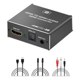 Extractor De Audio Hdmi Hdcp Cec + Óptico Toslink Spdif + 3,