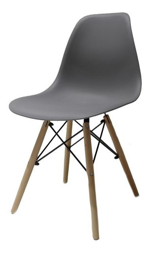 Kit 2 Cadeiras De Jantar Charles Eames Eiffel Base Madeira