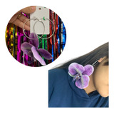 Argola De Flor Lilás Orquídea Carnaval Envio Imediato