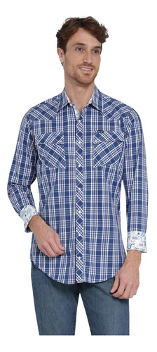 Camisa Vaquera Hombre Wrangler Slim Fit Manga Larga 40b