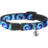 Collar Para Gatos Breakaway Tie Dye, En Espiral, Color Morad