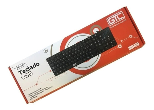 Teclado Usb Gtc Kbg-204 Anti Derrame Ergonómico Español