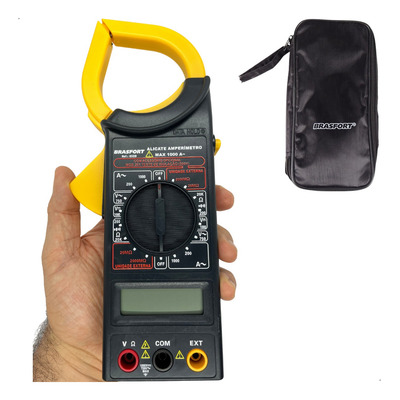 Alicate Amperimetro 1000v Digital Multimetro Estojo Protetor