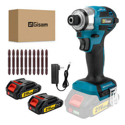 Atornillador De Impacto Inalámbrico Motor Sin Escobillas 580 N.m 4ah Gisam S3973 Color Azul | Envío gratis