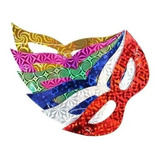 Kit 50 Máscara Holográfica Sortidas Carnaval Balada Gatinha