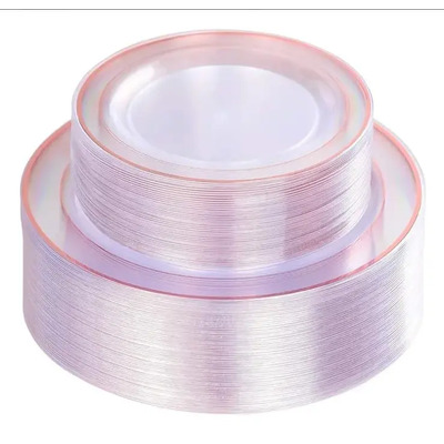 Platos Desechables Elegantes Rose Impact Vajilla Navideña Color Rosa 50 Piezas Incluye 25 Platos Grandes Y 25 Platos Pequeños Reutilizables | Envío gratis