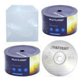 50 Midia Cd-r Virgem Multilaser+50 Envelopes Embalar Cd/dvd