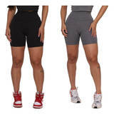 Kit 2 Shorts Legging Feminina Suplex Não Fica Transparente