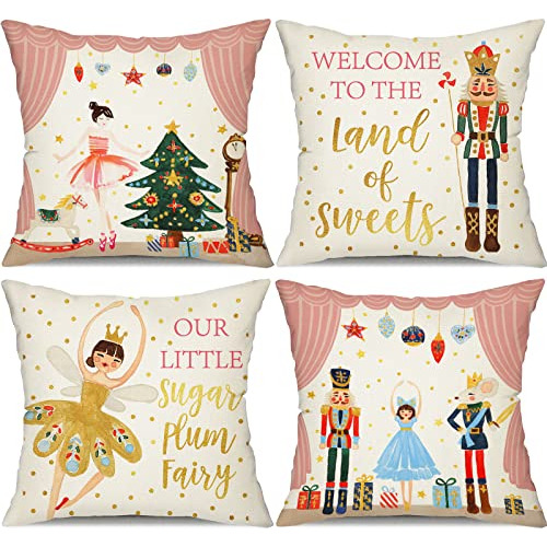 Fundas De Almohada Del Cascanueces De Feliz Navidad 18x...