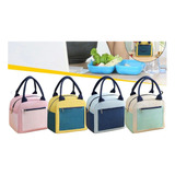 Lunchera Bolso Vianda Bicolor Térmica Impermeable Metalizada