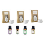 Kit 3 Difusor Elétrico Porcelana E 4 Essências Via Aroma