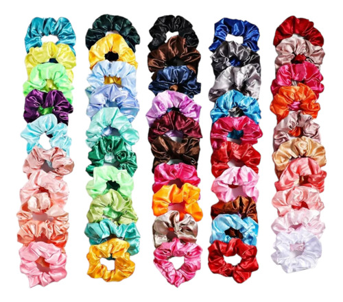 Scrunchies De Satin Kit X6 Moñas Cuidado Del Cabello Bambas